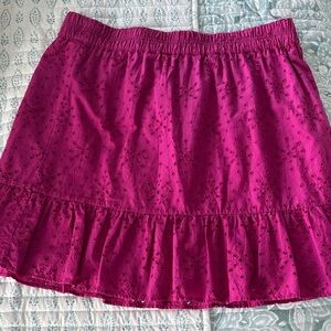 Loft Women's Pink Eyelet Skirt